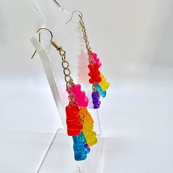 Gummy Bear Earrings - Chandelier Dangle Earrings - Y2K Kidcore Earrings - Picture 2 of 7